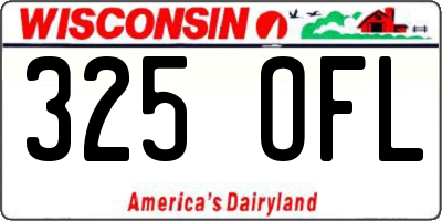 WI license plate 325OFL