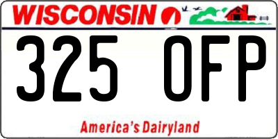 WI license plate 325OFP