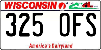 WI license plate 325OFS