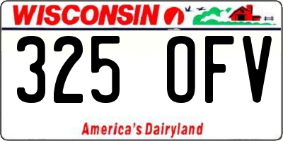 WI license plate 325OFV