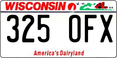 WI license plate 325OFX
