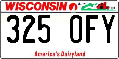 WI license plate 325OFY