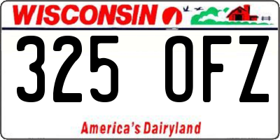WI license plate 325OFZ