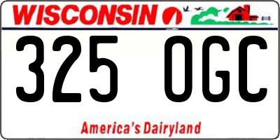 WI license plate 325OGC
