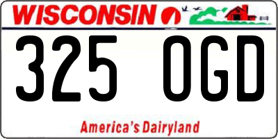 WI license plate 325OGD