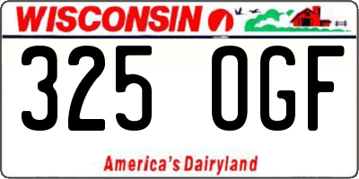 WI license plate 325OGF