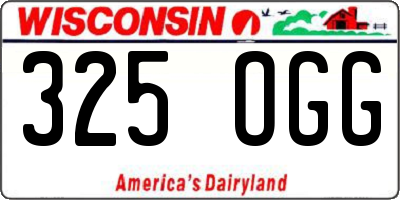 WI license plate 325OGG