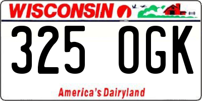 WI license plate 325OGK