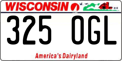 WI license plate 325OGL