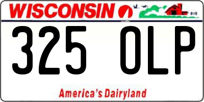 WI license plate 325OLP