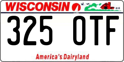 WI license plate 325OTF