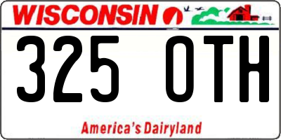 WI license plate 325OTH