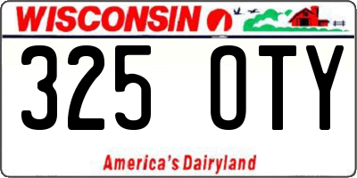 WI license plate 325OTY