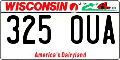 WI license plate 325OUA