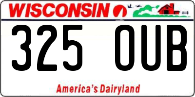 WI license plate 325OUB