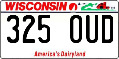 WI license plate 325OUD