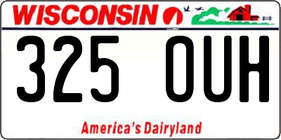 WI license plate 325OUH