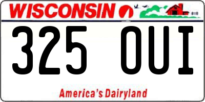 WI license plate 325OUI