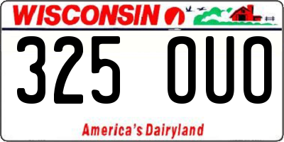 WI license plate 325OUO