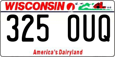 WI license plate 325OUQ