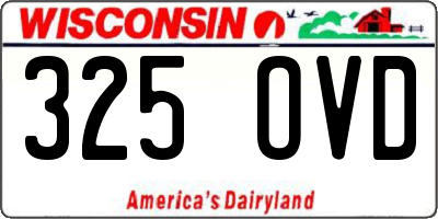 WI license plate 325OVD