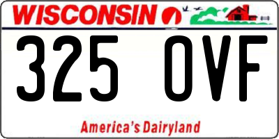 WI license plate 325OVF
