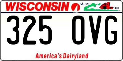 WI license plate 325OVG