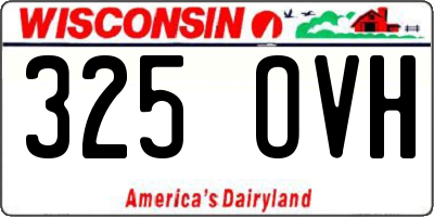WI license plate 325OVH