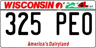 WI license plate 325PEO