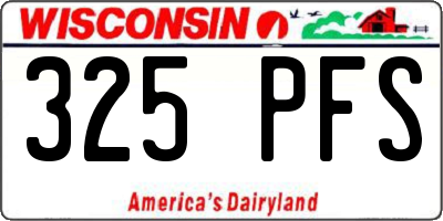 WI license plate 325PFS