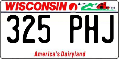 WI license plate 325PHJ