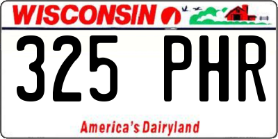WI license plate 325PHR