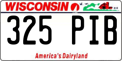 WI license plate 325PIB