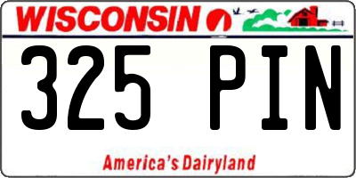 WI license plate 325PIN