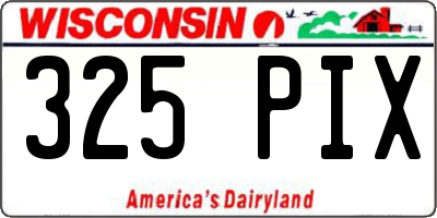 WI license plate 325PIX
