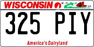 WI license plate 325PIY