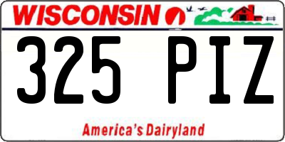 WI license plate 325PIZ
