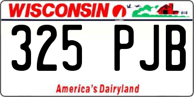 WI license plate 325PJB