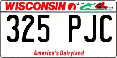 WI license plate 325PJC