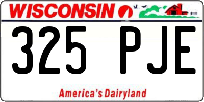 WI license plate 325PJE