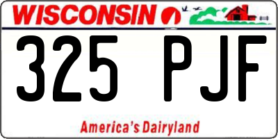 WI license plate 325PJF