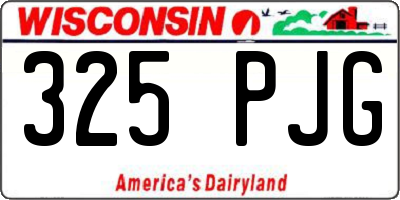 WI license plate 325PJG