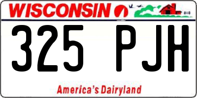 WI license plate 325PJH