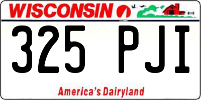 WI license plate 325PJI