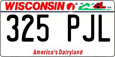 WI license plate 325PJL