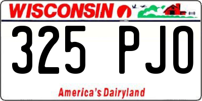 WI license plate 325PJO