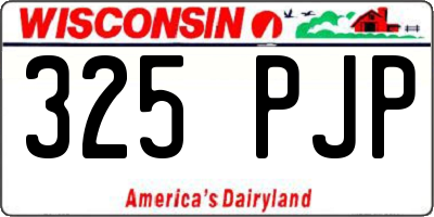 WI license plate 325PJP