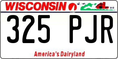 WI license plate 325PJR