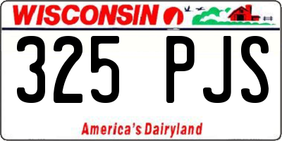 WI license plate 325PJS