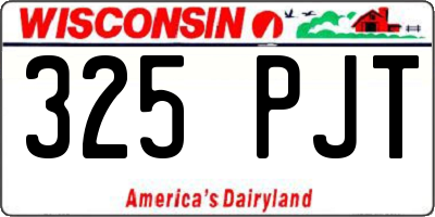 WI license plate 325PJT